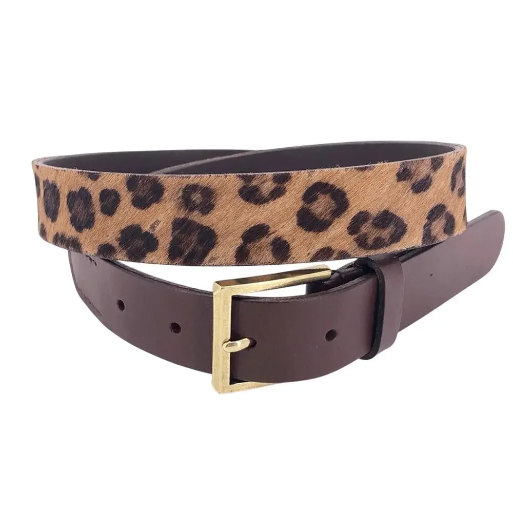 CRAZY HORSE faux leather & fur belt